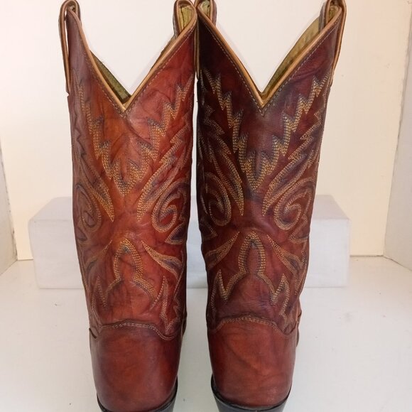 JUSTIN Ladies Sz 7.5B L4562 Chestnut Marbled Leather Deerlite Western Dress Boot - Picture 9 of 15